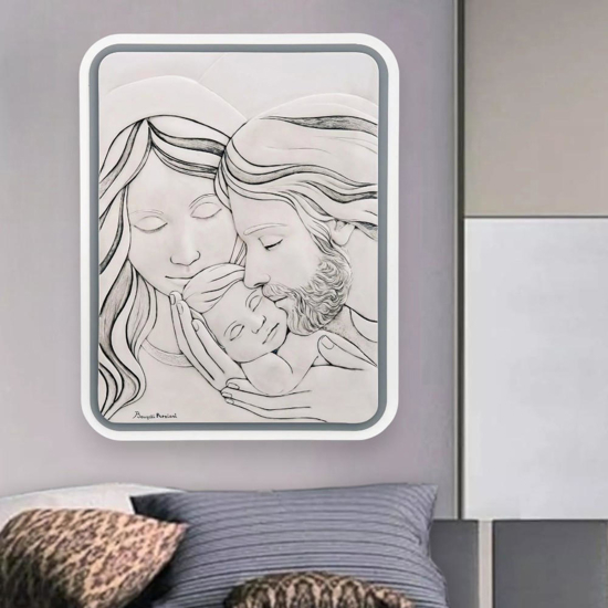Capezzale sacra famiglia 45x48 grigio con contrasto bongelli preziosi