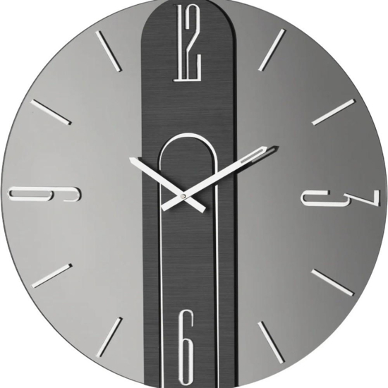 Orologio da parete mistica vetro fume 60cm tondo design moderno