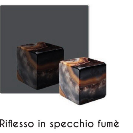 Orologio da parete verty specchio fume 73x60 resina effetto marmo
