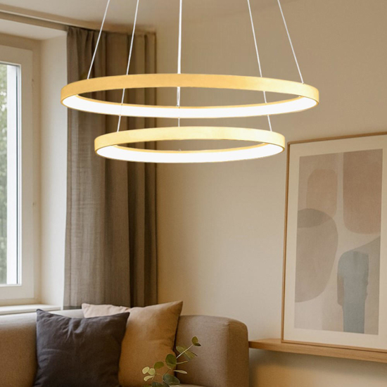 Gea luce krizia lampadario moderno led 88w 3000k ad anelli