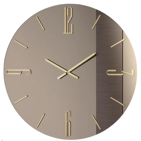 Grande orologio mantra 80cm vetro bronzo da parete design moderno