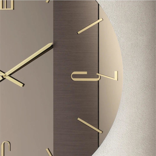 Grande orologio mantra 80cm vetro bronzo da parete design moderno