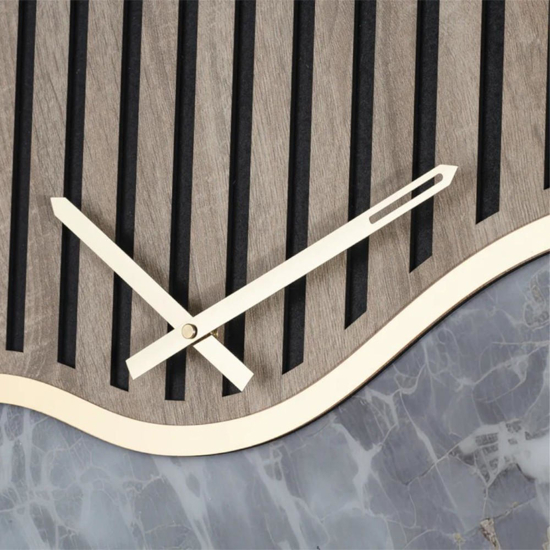 Orologio per parete 80cm effetto marmo legno oro design