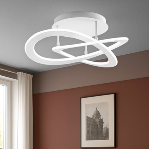 Gea luce yara plafoniera moderna bianca led 50w 4000k ad anelli