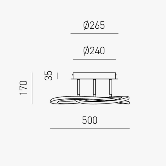Gea luce yara plafoniera moderna led 30w 4000k design minimal