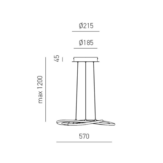 Gea luce yara lampadario moderno led 40w 3000k design originale