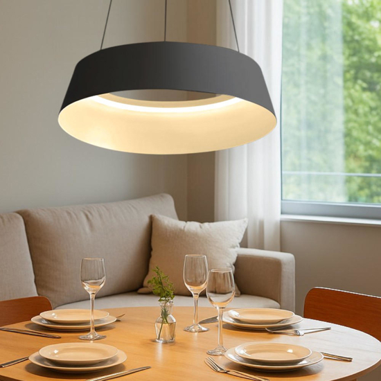 Gea luce juliette lampadario moderno led 50w 3000k nero circolare