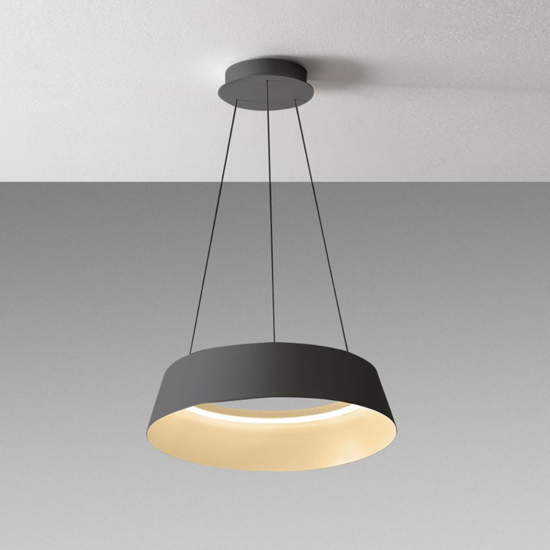 Gea luce juliette lampadario moderno led 50w 3000k nero circolare