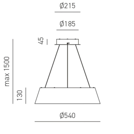 Gea luce juliette lampadario moderno led 50w 3000k nero circolare