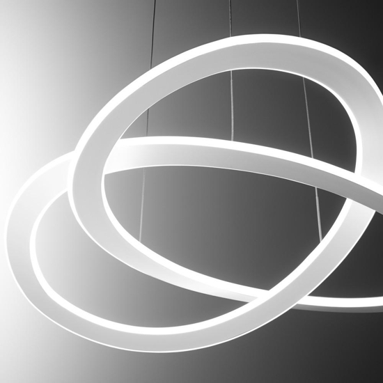 Gea luce yara lampadario bianco moderno led 50w 3000k