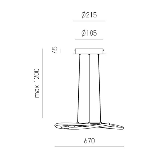 Gea luce yara lampadario bianco moderno led 50w 3000k
