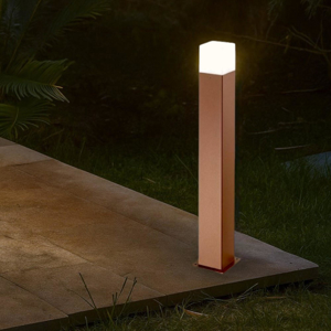 Lampione da esterno giardino quadrato marrone moderno gea luce