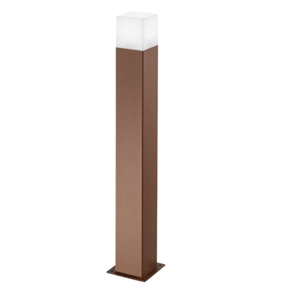 Lampione da esterno giardino quadrato marrone moderno gea luce