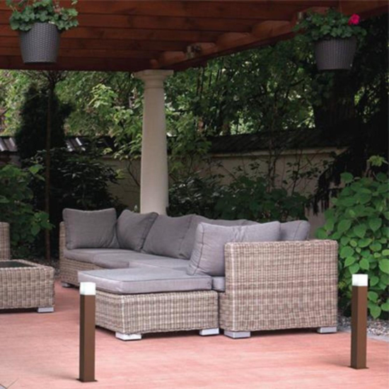 Lampione da esterno giardino quadrato marrone moderno gea luce