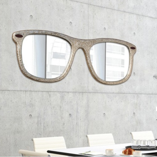 Grande specchio per soggiorno design occhiali argento 150x50
