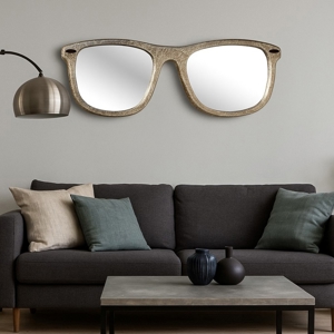 Grande specchio per soggiorno design occhiali argento 150x50