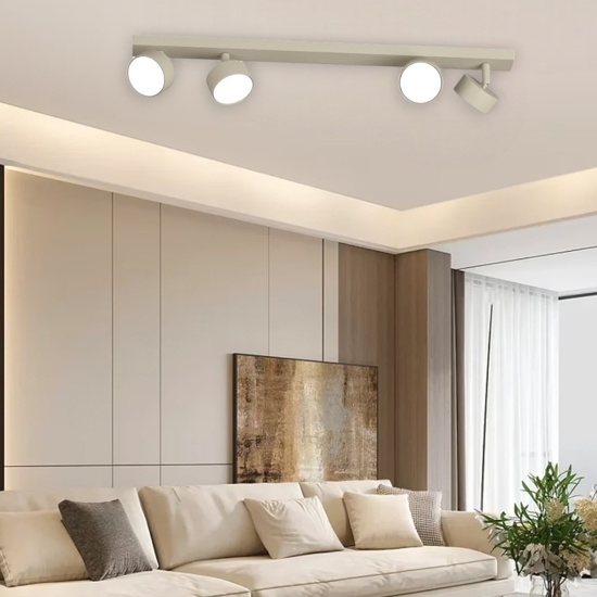 Toplight plafoniera moderna sabbia 4 luci orientabili per cucina