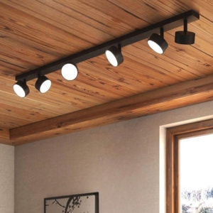 Plafoniera moderna toplight nera 6 luci orientabili per cucina