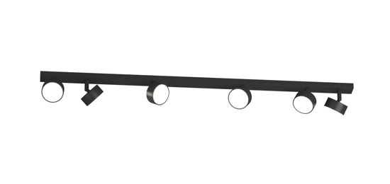 Plafoniera moderna toplight nera 6 luci orientabili per cucina