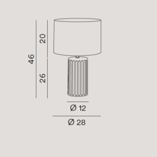 Lampada da tavolo tribale perenz ceramica bianco e beige paralume tessuto