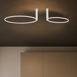 Plafoniera cerchi orientabili moderna bianco dimmerabile led 70w 3000k