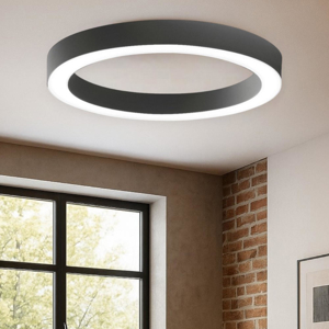 Gea luce flor plafoniera nera moderna led 60w 3000k