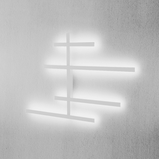 Gea luce rake applique da parete led 70w 3000k ultramoderno