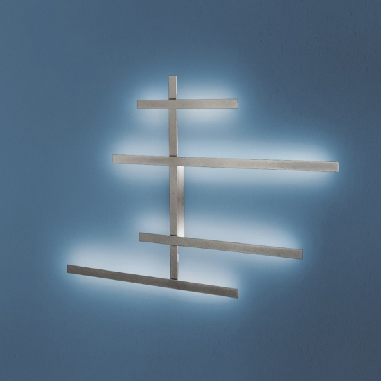 Gea luce rake applique da parete led 70w 3000k grigio