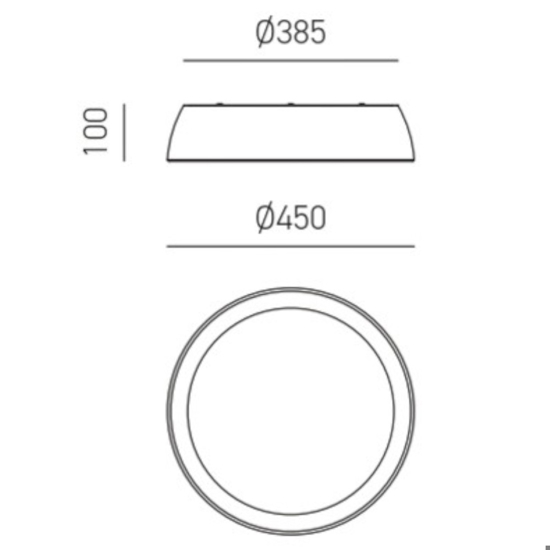 Gea luce sheila plafoniera moderna led 38w 3000k tonda