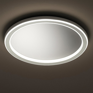 Perenz miro' plafoniera tonda led 3000k grigio titanio specchiato