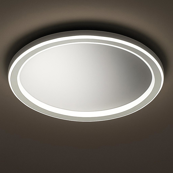Perenz miro' plafoniera tonda led 3000k grigio titanio specchiato