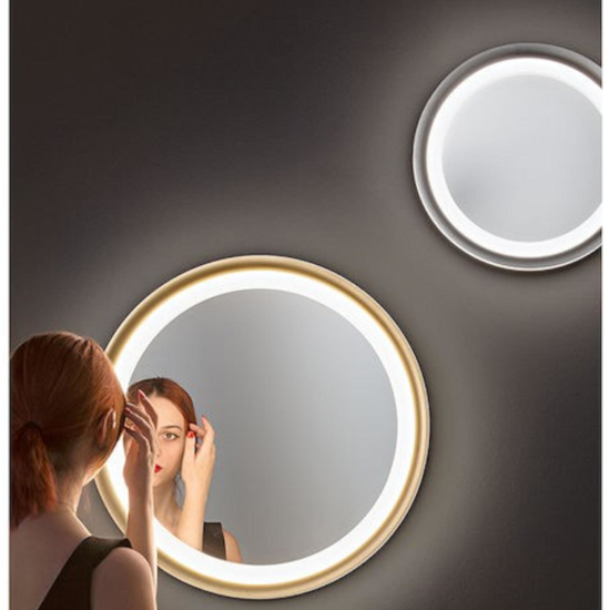 Perenz miro' plafoniera tonda led 3000k grigio titanio specchiato