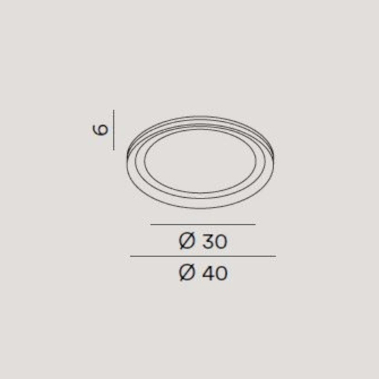 Perenz miro plafoniera tonda led 38w 3000k grigio titanio
