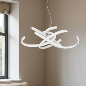 Gea luce cinzia lampadario moderno led 46w 3000k bianco per salotto