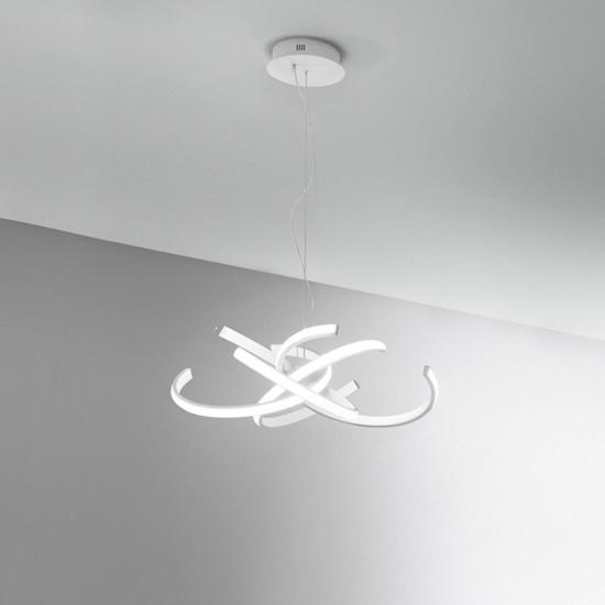 Gea luce cinzia lampadario moderno led 46w 3000k bianco per salotto
