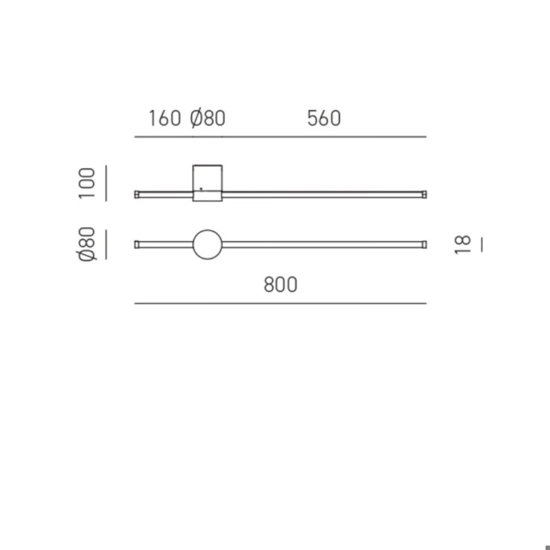 Gea luce enila applique da parete led 20w 3000k design moderno