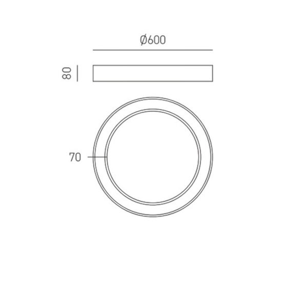 Gea luce flor plafoniera moderna led 50w 3000k circolare minimal