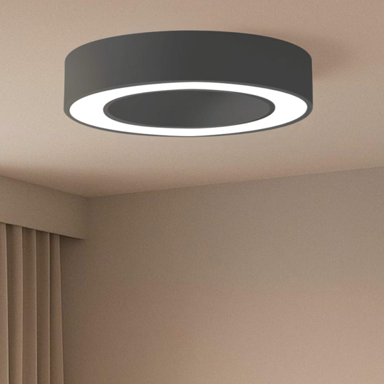 Gea luce flor plafoniera moderna led 30w 3000k nera per salotto