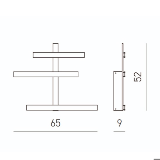 Gea luce rake applique da parete led 34w 3000k design moderno