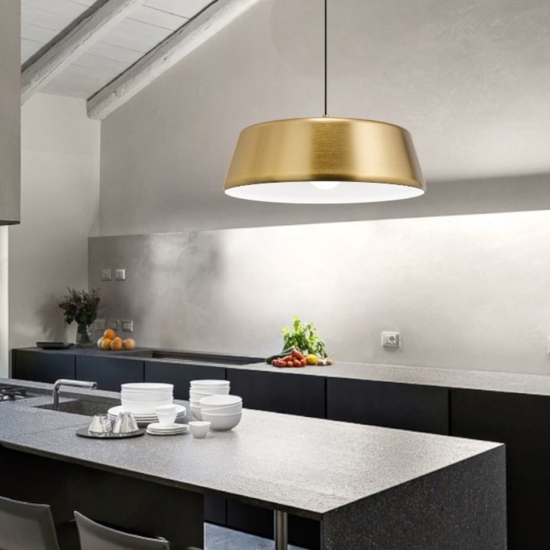 Lampadario moderno ottone blanca gea luce