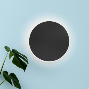 Gea luce fortuna applique da parete led 28w 3000k circolare nero