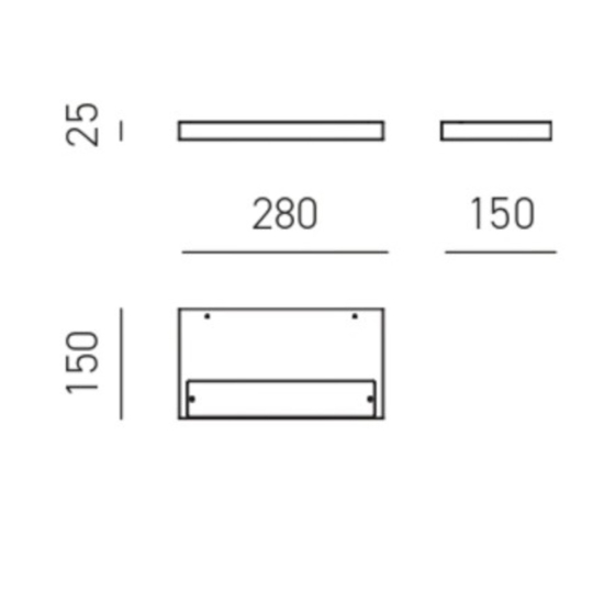 Gea luce applique da parete yoana led 25w 3000k bianca