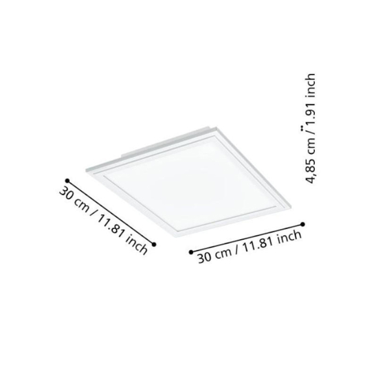 Eglo salobrena plafoniera led dimmerabile 2700k-65000k quadrata controllo remoto app