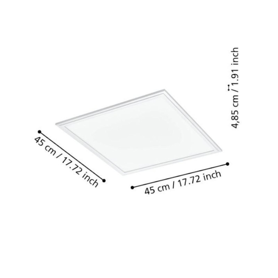Salobrena eglo plafoniera quadrata smart led 21w dimmerabile 2700k-6500k