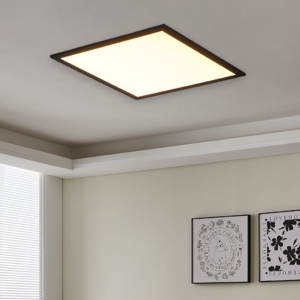 Plafoniera nera 45x45 led 21w 2700k a 6500k dimmerabile app salobrena eglo