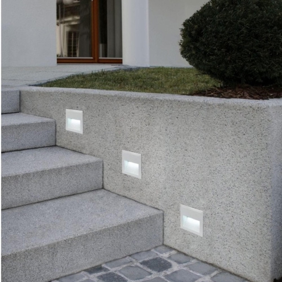 Segnapasso da incasso per esterno grigio led 3,5w 4000k eglo zimba