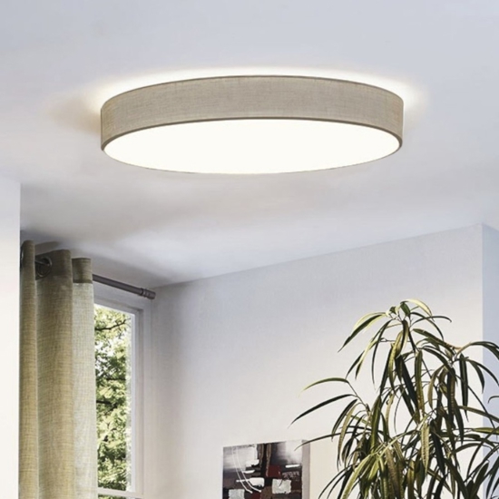 Eglo pasteri plafoniera moderna tonda tessuto tortora 57 cm