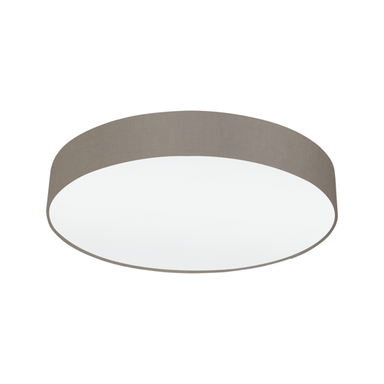 Eglo pasteri plafoniera moderna tonda tessuto tortora 57cm