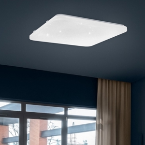 Plafoniera bianca led frania eglo 33w 3000k effetto cristalli