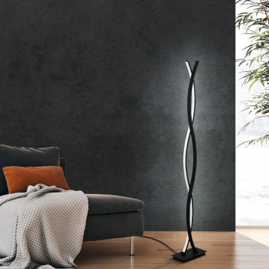 Piantana design moderna led 32w 3000k nera eglo lasana
